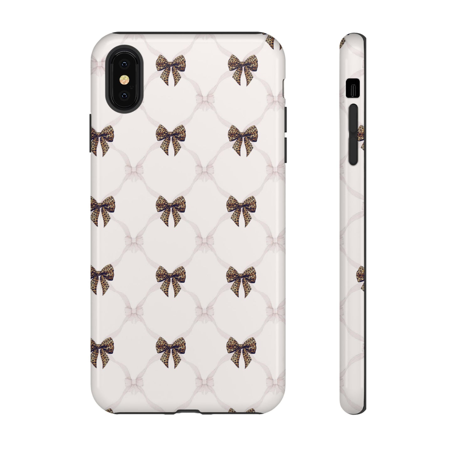 Chic Bow Pattern Phone Case | Elegant Clear Protective Case | Stylish iPhone & Samsung Cover - JGUS