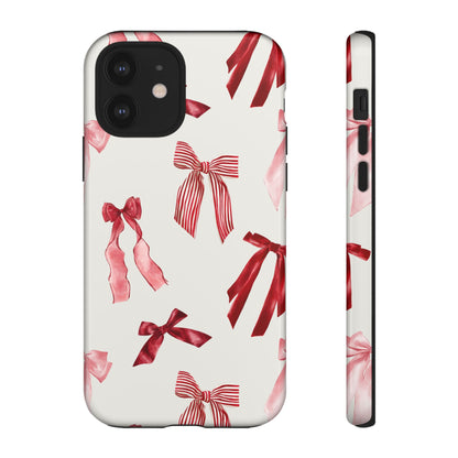 Burgundy Chic Bow Design Phone Case - JGUS