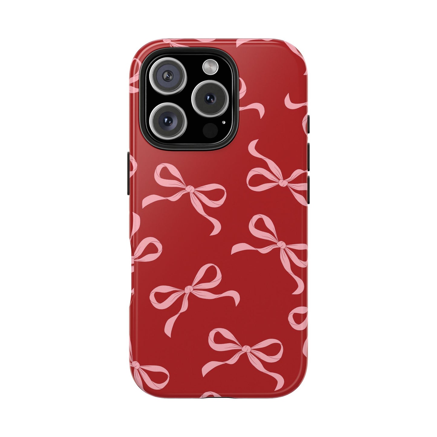 Pink Bows on Red Phone Case