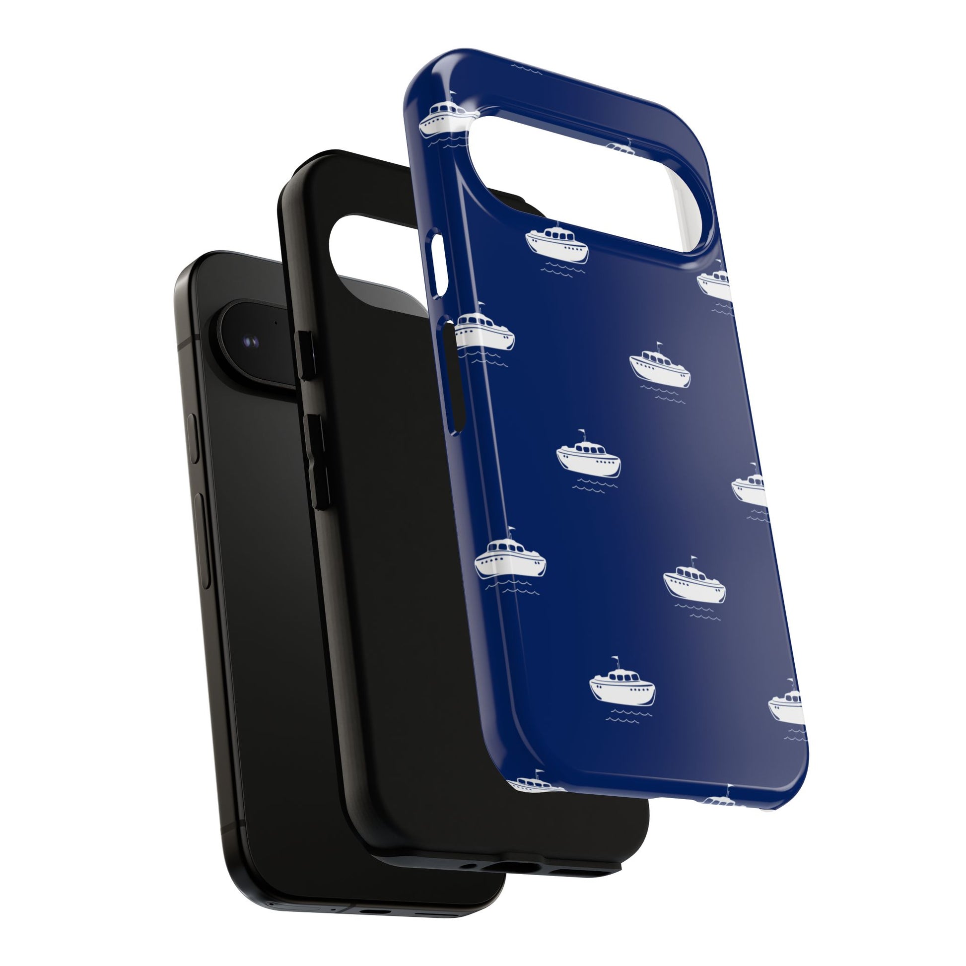 Blue Boat Phone Case – Calm Ocean Pattern for iPhone & Samsung, Durable & Stylish Protection - JGUS