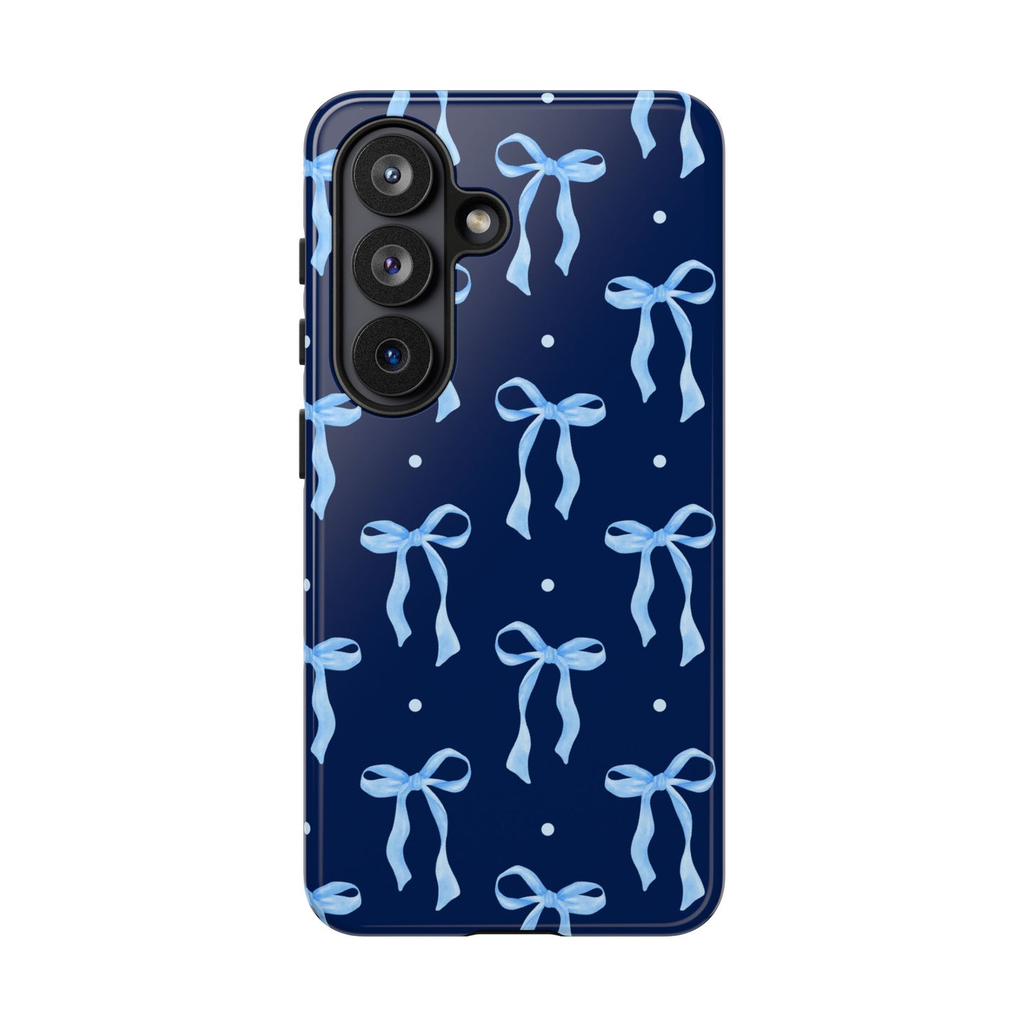 Bows & Blues Phone Case – Aesthetic Ribbon Print | Fits iPhone & Samsung - JGUS
