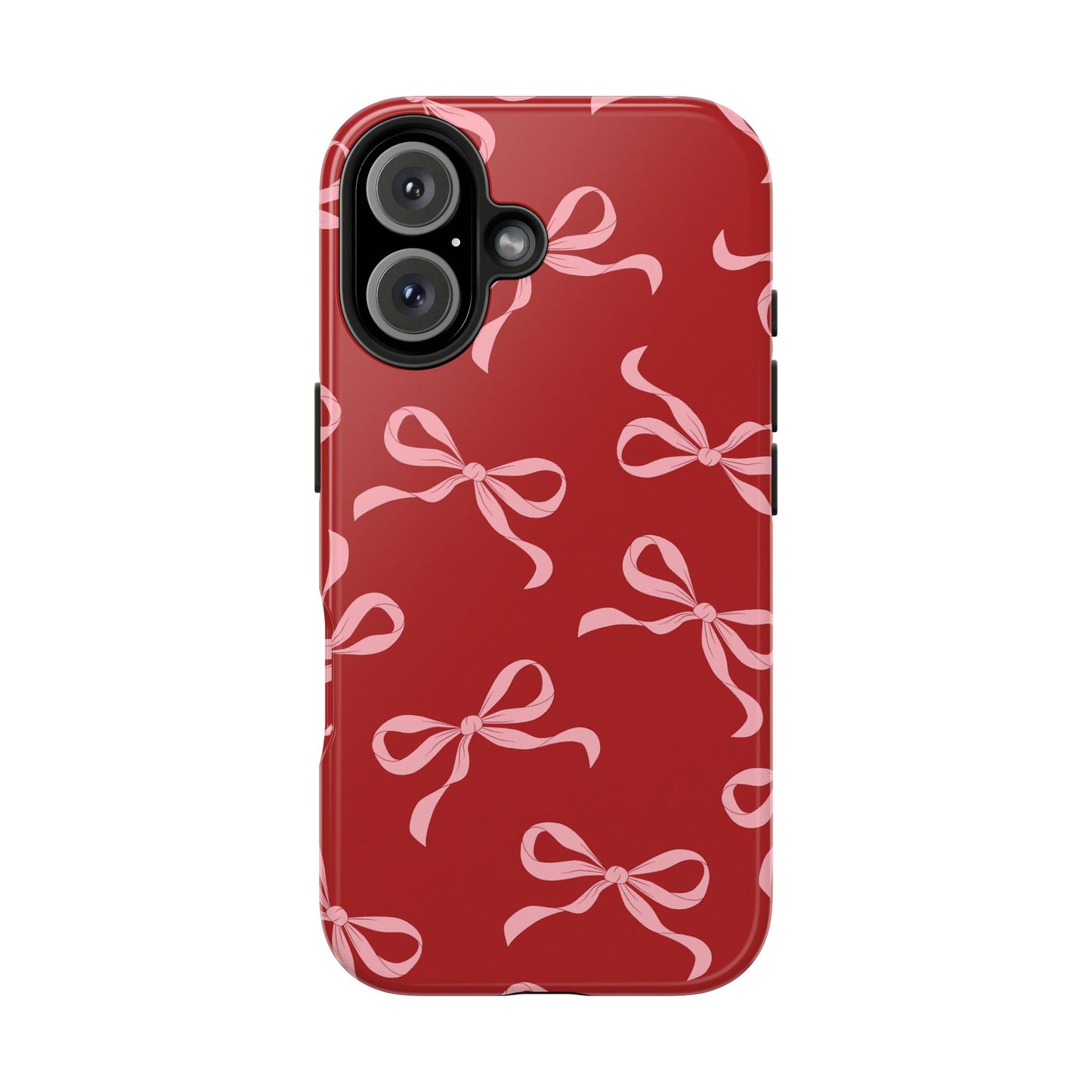 Pink Bows on Red Phone Case