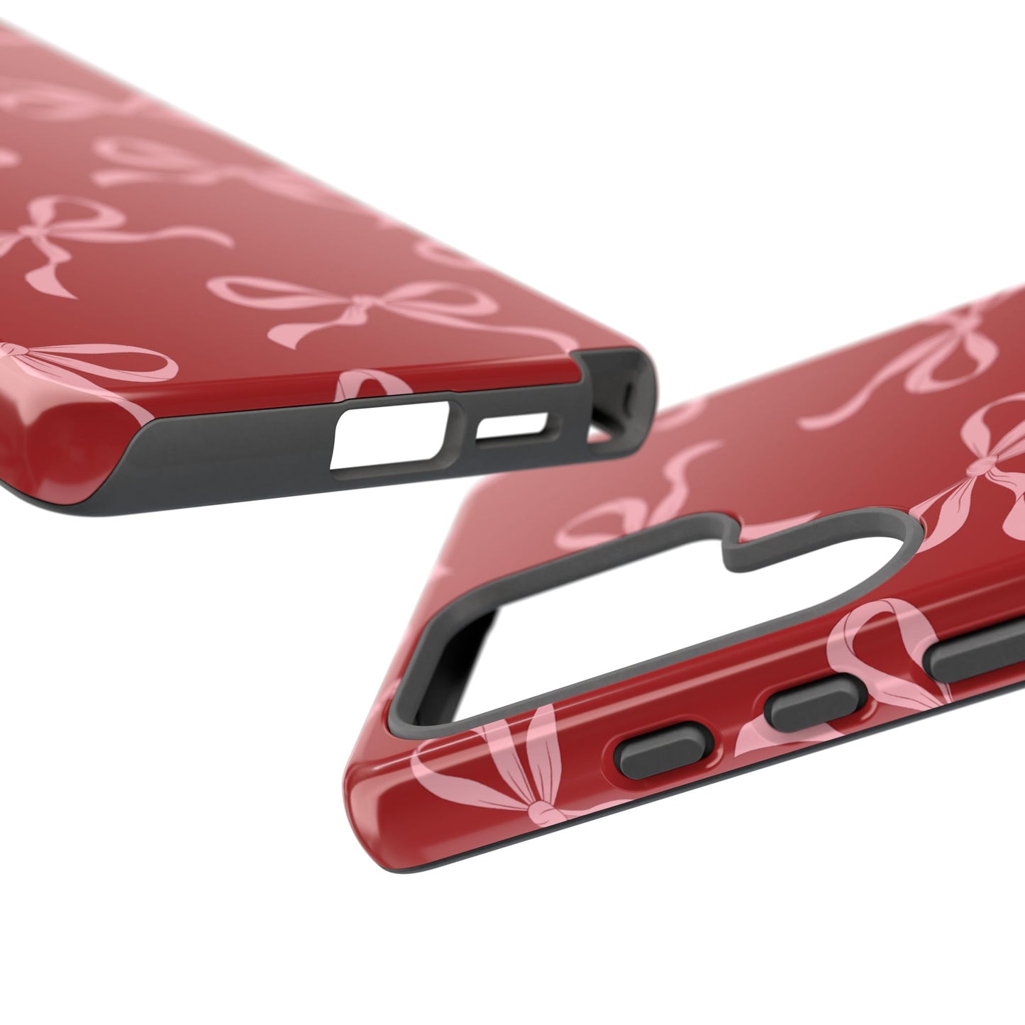 Pink Bows on Red Phone Case - JGUS