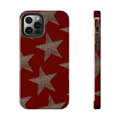 Leopard Star Luxe - Burgundy Edition | Aesthetic Coquette Phone Case for iPhone & Galaxy