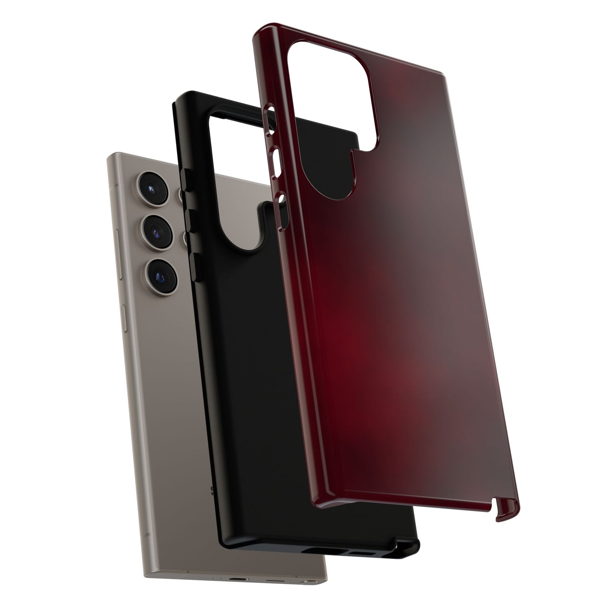 Vintage Burgundy Cherry Phone Case – Elegant Floral Design for iPhone 17 & Samsung Galaxy | Tough Protective Cover - JGUS