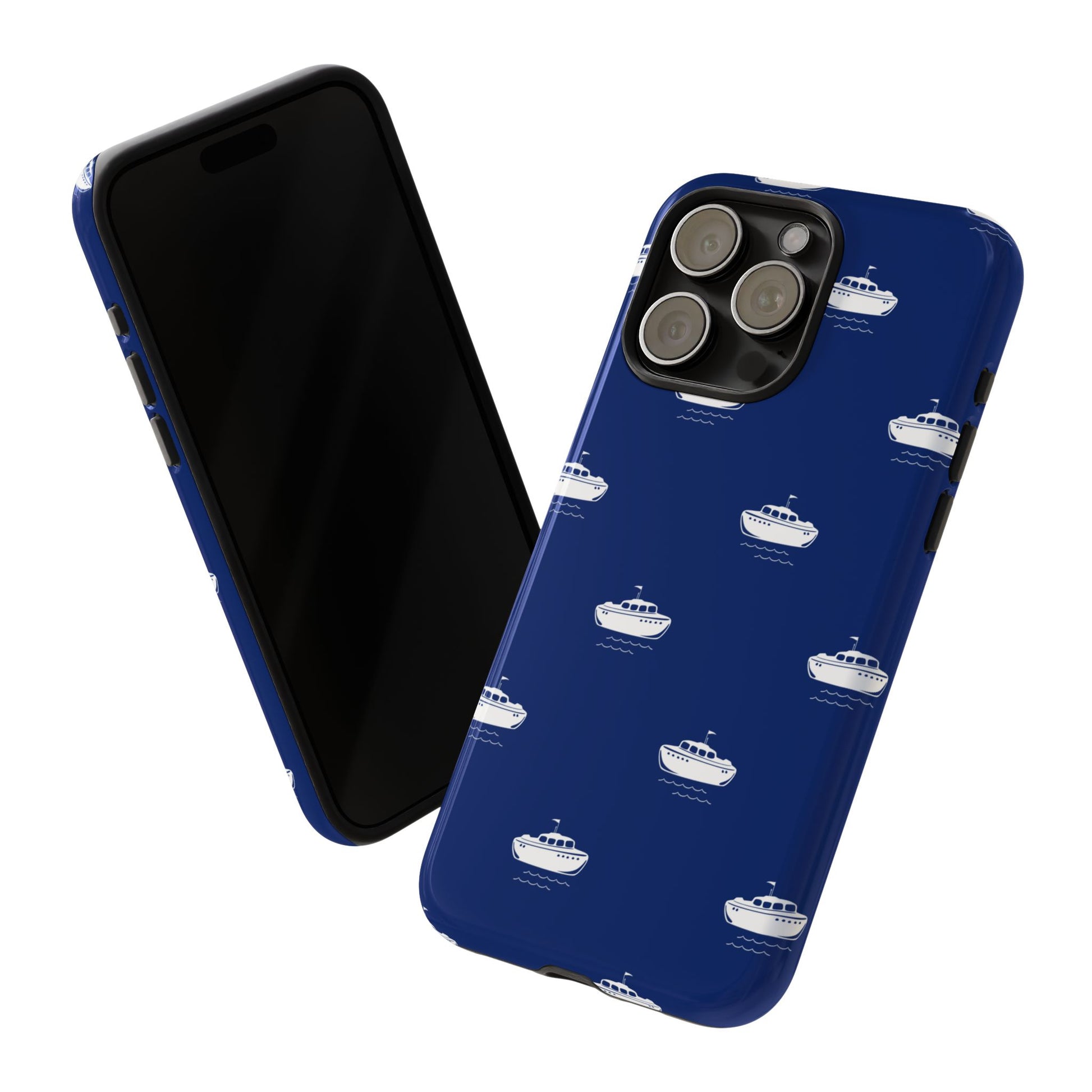 Blue Boat Phone Case – Calm Ocean Pattern for iPhone & Samsung, Durable & Stylish Protection - JGUS