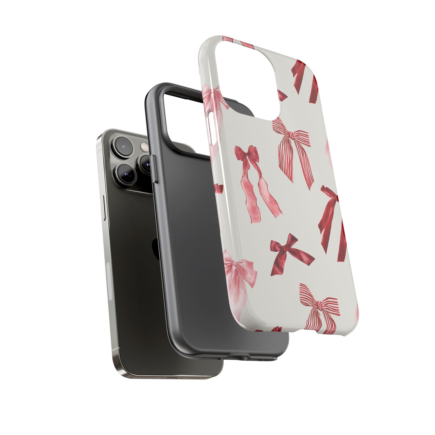 Burgundy Chic Bow Design Phone Case - JGUS