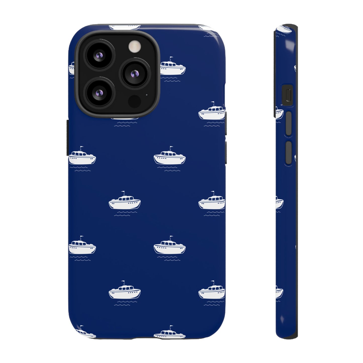 Blue Boat Phone Case – Calm Ocean Pattern for iPhone & Samsung, Durable & Stylish Protection - JGUS