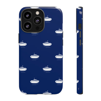 Blue Boat Phone Case – Calm Ocean Pattern for iPhone & Samsung, Durable & Stylish Protection - JGUS