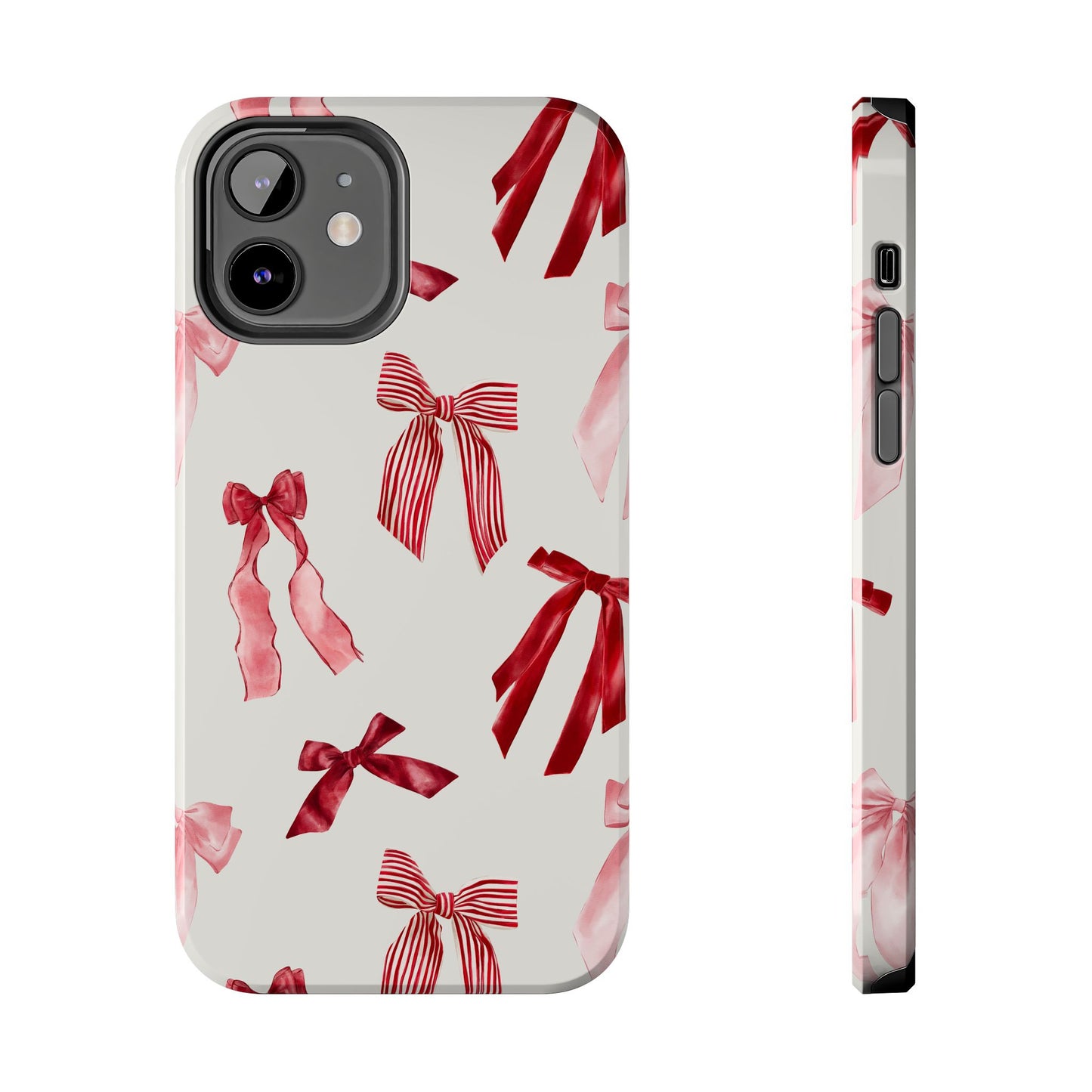 Burgundy Chic Bow Design Phone Case