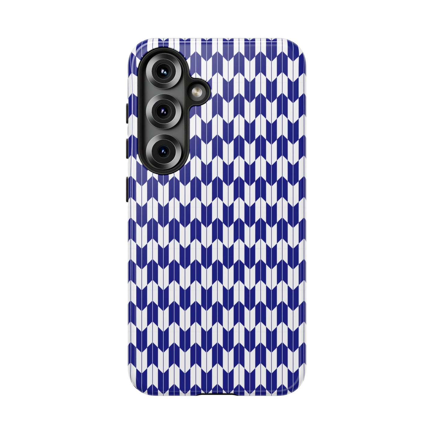 Navy Blue Geometric Phone Case for iPhone Samsung Pixel – Minimal Pattern Modern Aesthetic - JGUS