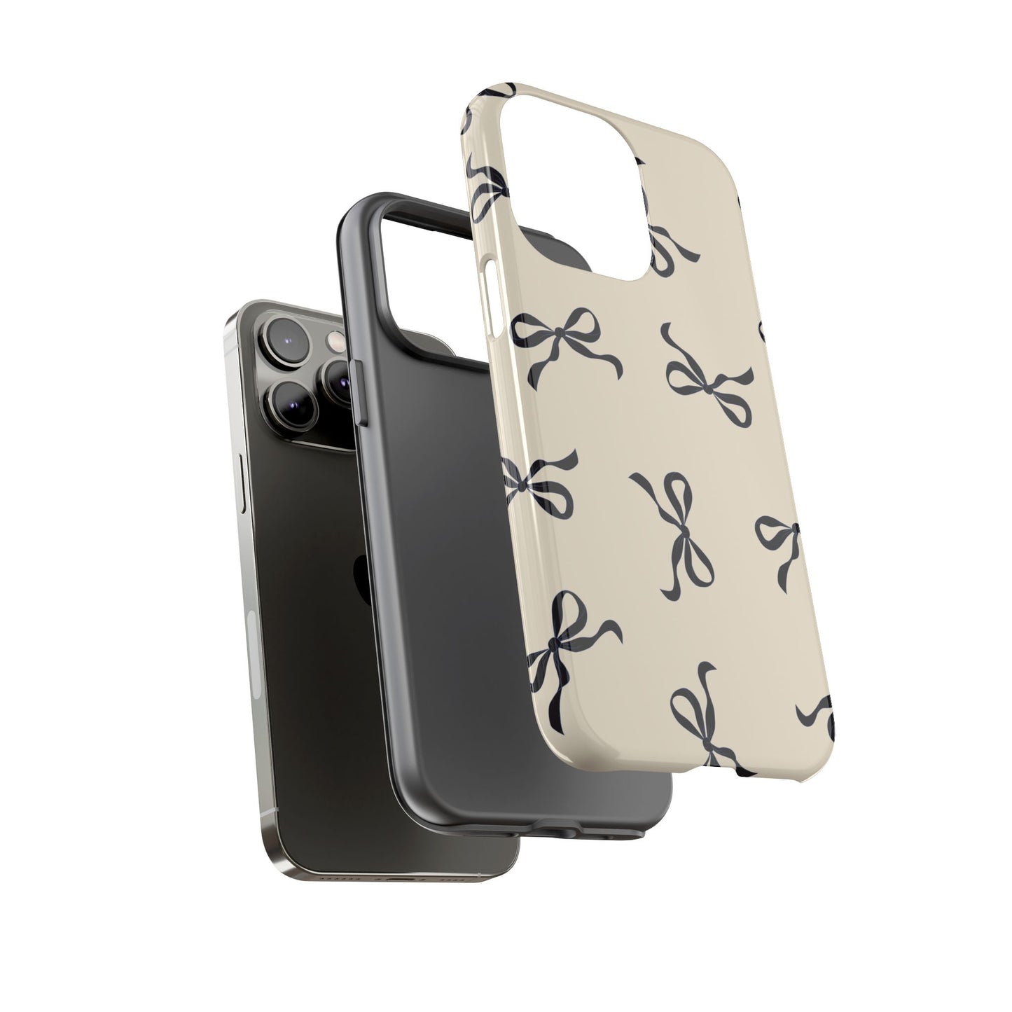Beige and Black Bow Phone Case - JGUS