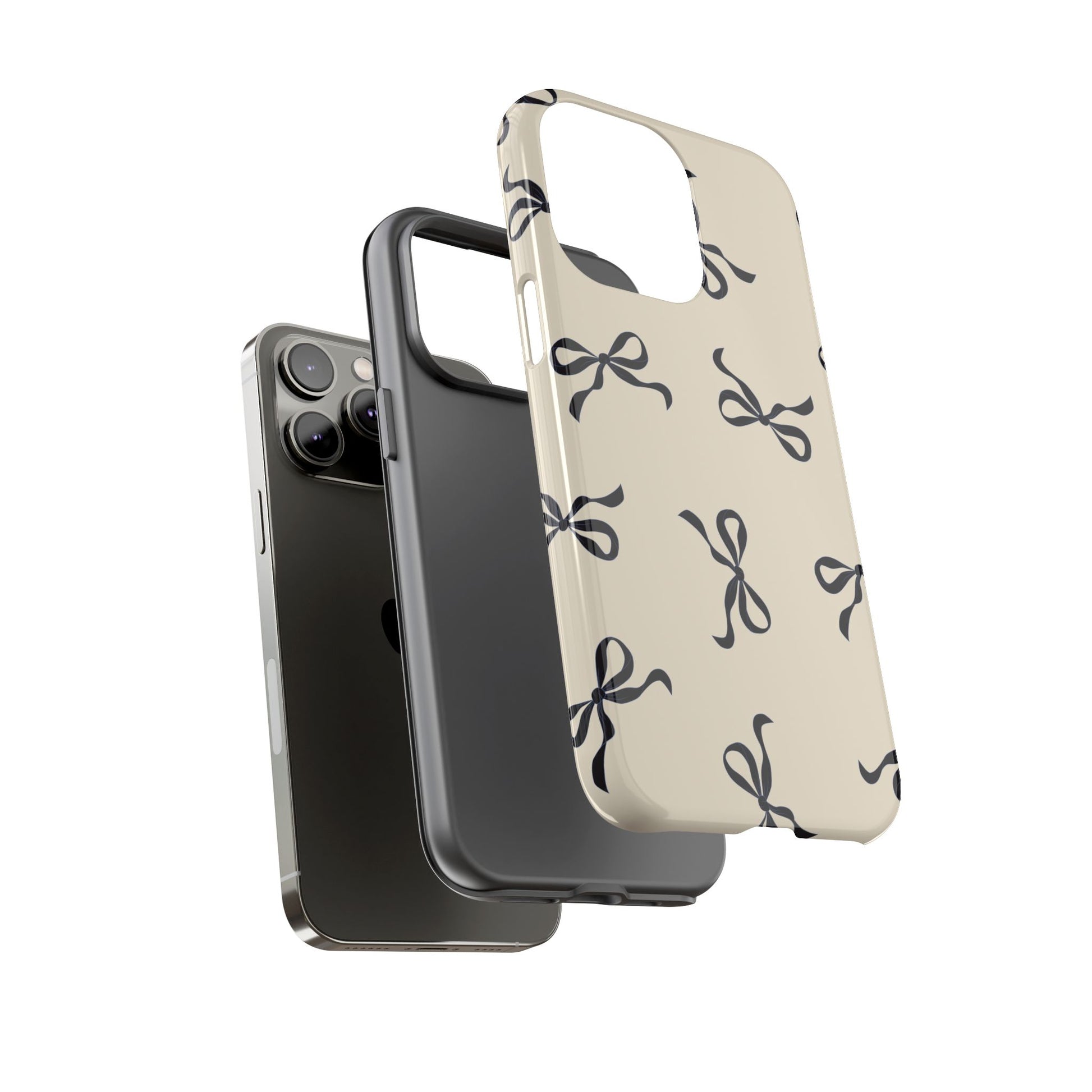 Beige and Black Bow Phone Case - JGUS