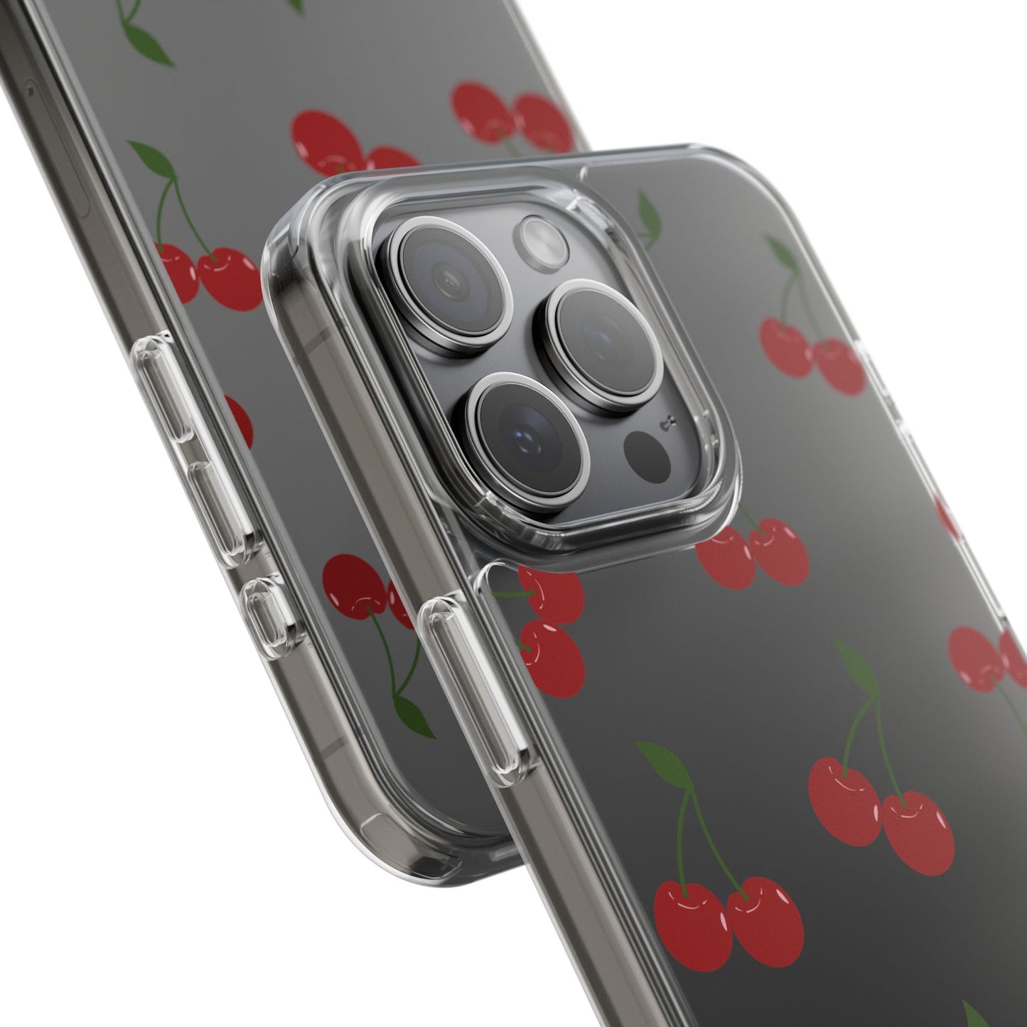 Random Cherry Pattern Clear Phone Case