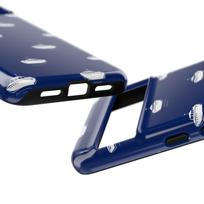 Blue Boat Phone Case – Calm Ocean Pattern for iPhone & Samsung, Durable & Stylish Protection - JGUS