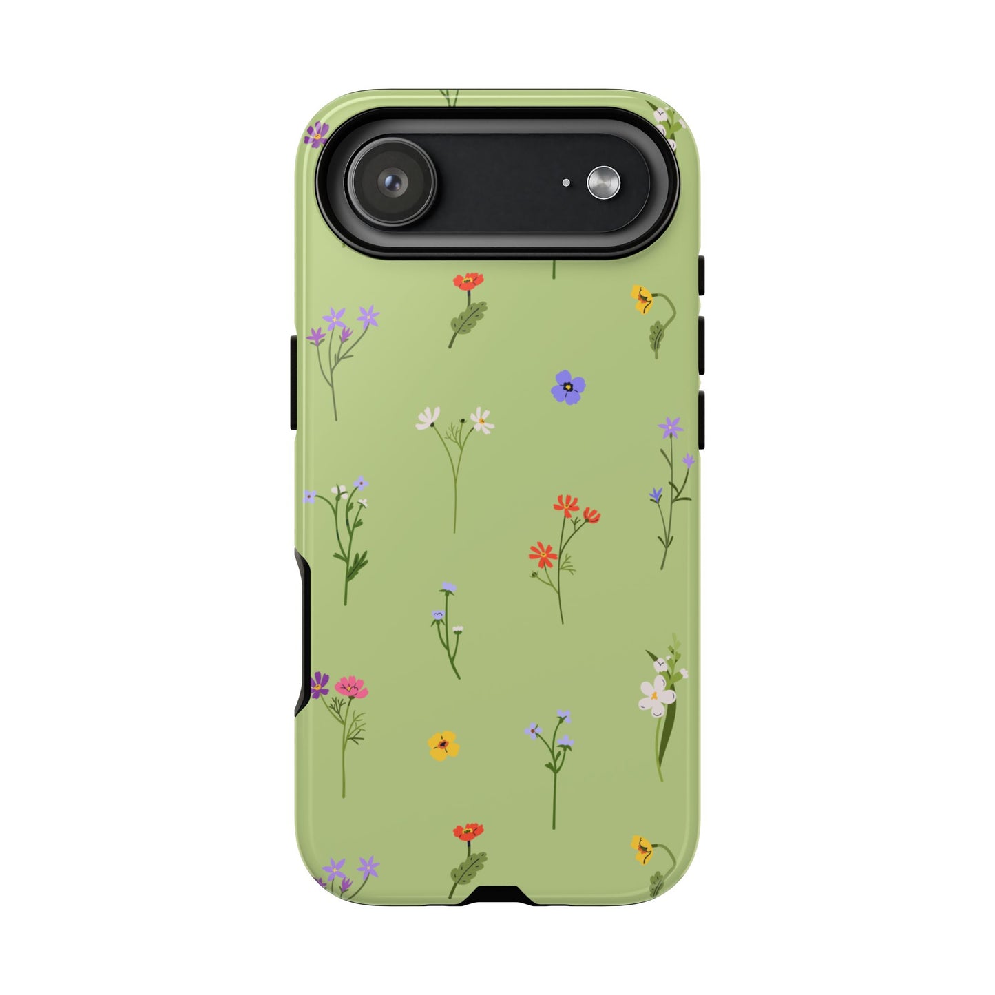 Pastel Green Wildflower Phone Case – Cute Floral Pattern for iPhone & Samsung