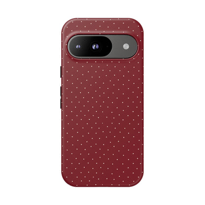 Burgundy  & White Dots Case - JGUS