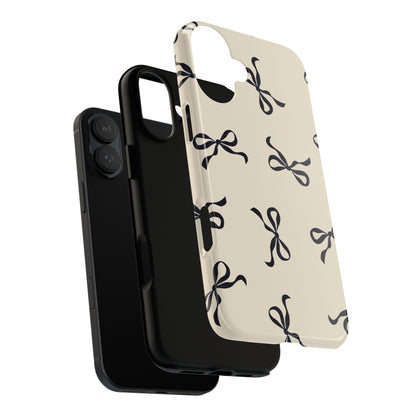 Beige and Black Bow Phone Case - JGUS