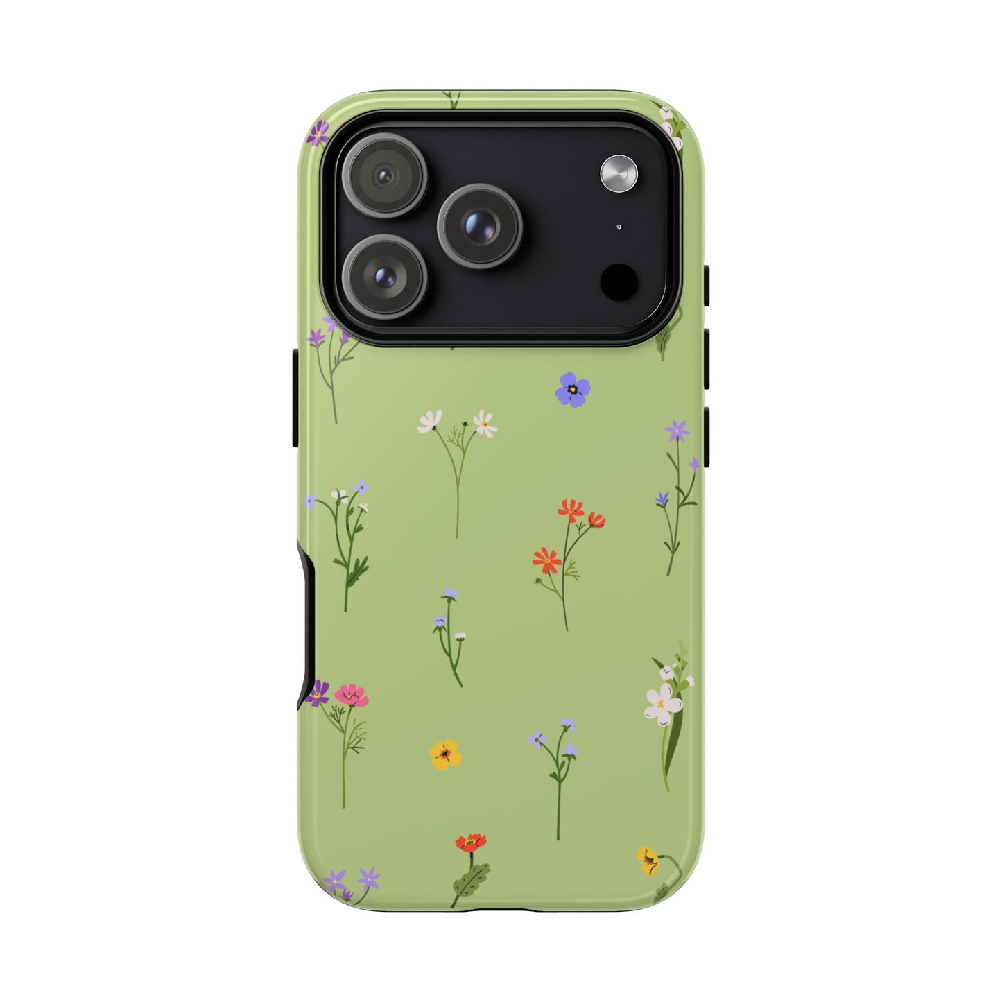 Pastel Green Wildflower Phone Case – Cute Floral Pattern for iPhone & Samsung