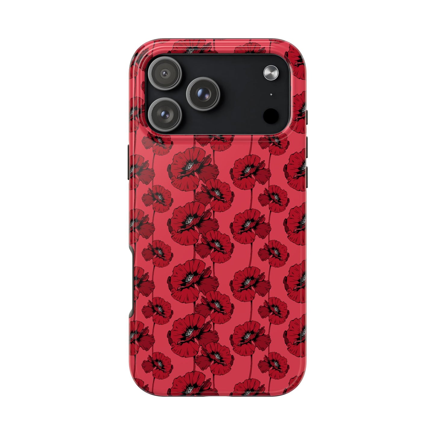 Scarlet Sketch | Red Poppy Floral Phone Case – Aesthetic Protective Cover for iPhone & Samsung
