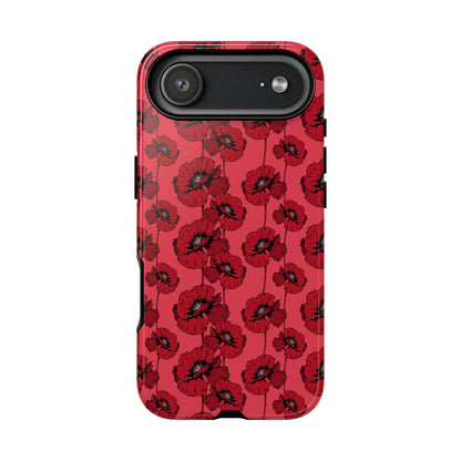 Red Poppy Phone Case for iPhone, Samsung & Google Pixel – Bold Floral Statement Aesthetic - JGUS