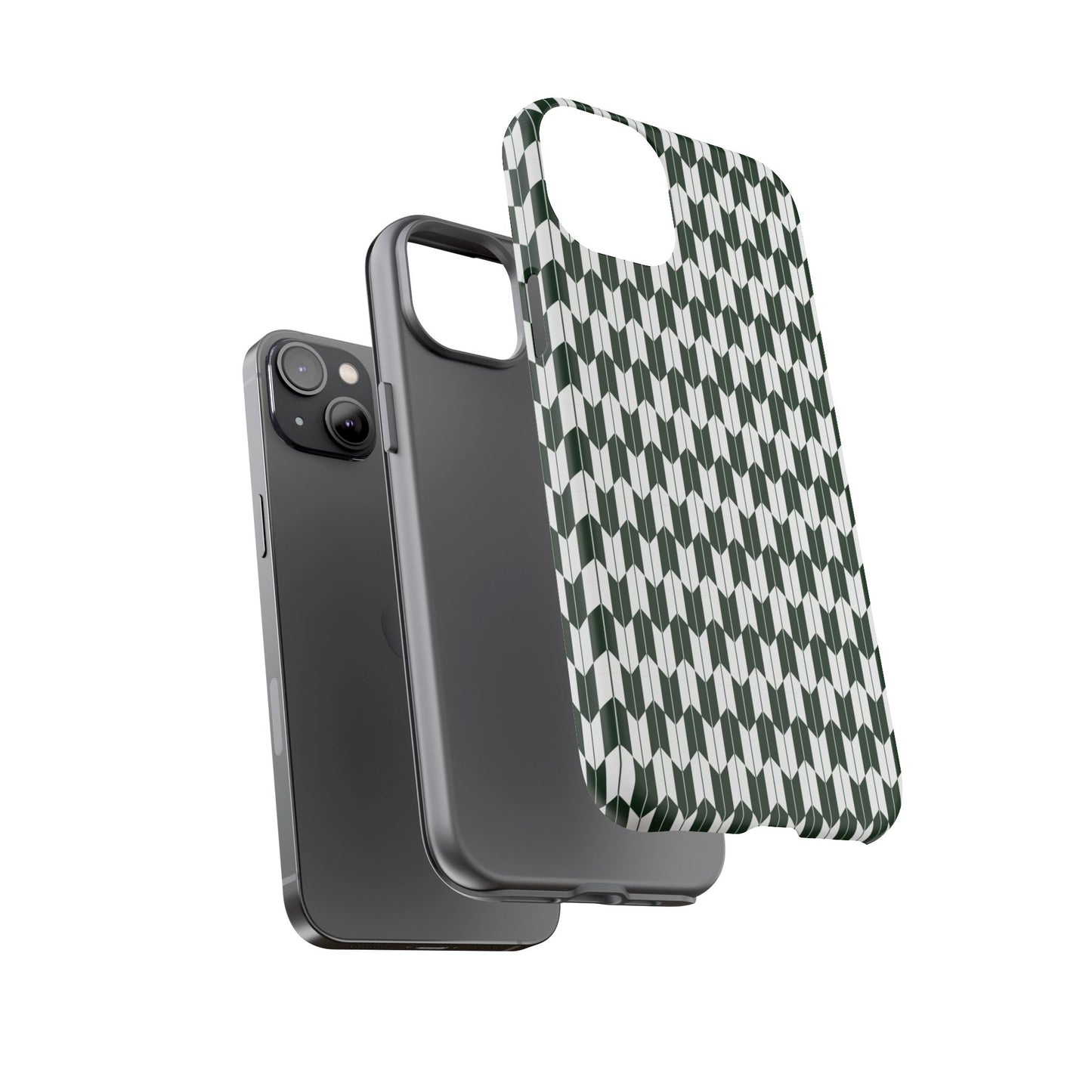 Green Harmony Geometric Phone Case – Durable, Slim, and MagSafe Compatible - JGUS