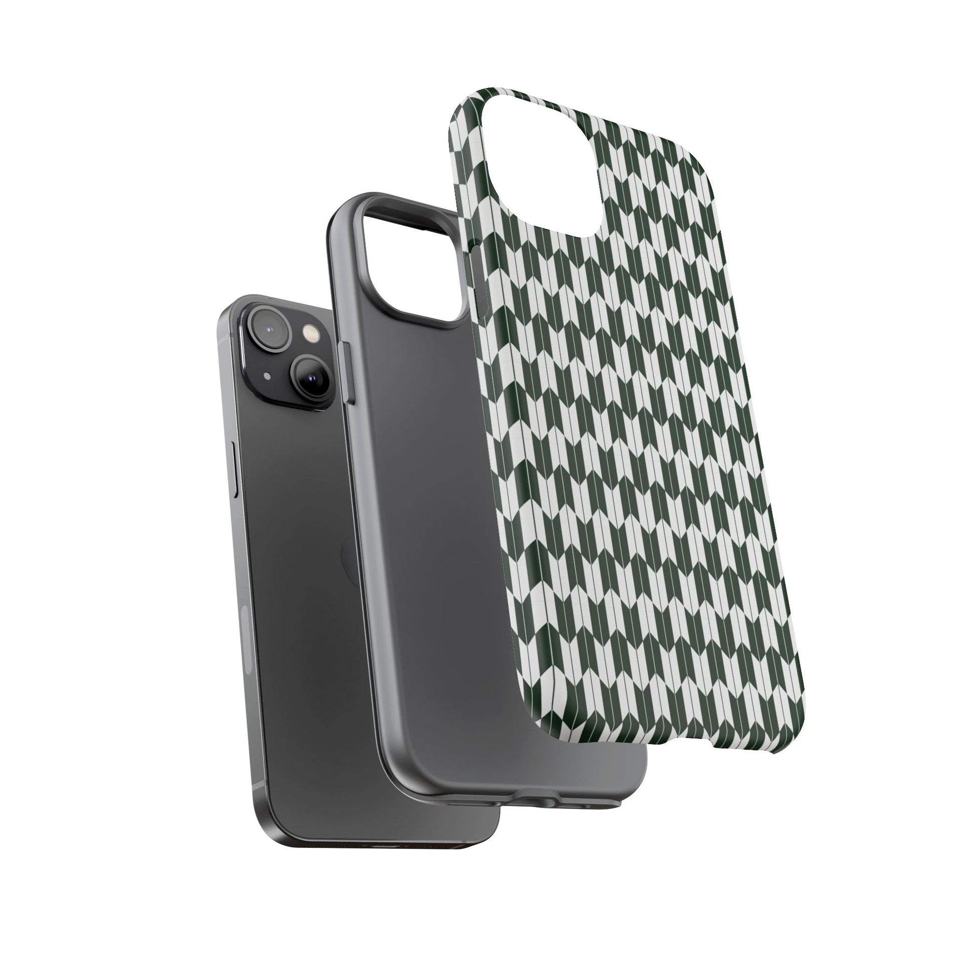 Green Harmony Geometric Phone Case – Durable, Slim, and MagSafe Compatible - JGUS