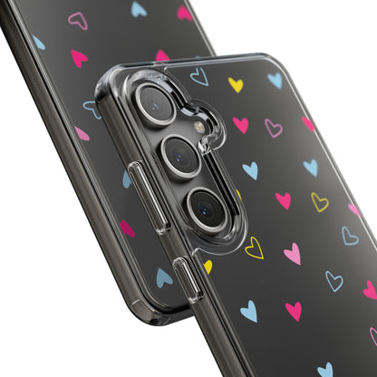 Transparent Heart Design Pattern Clear Phone Case