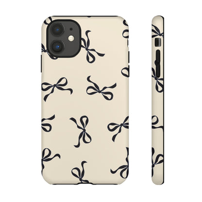 Beige and Black Bow Phone Case - JGUS