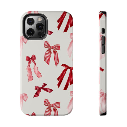 Burgundy Chic Bow Design Phone Case