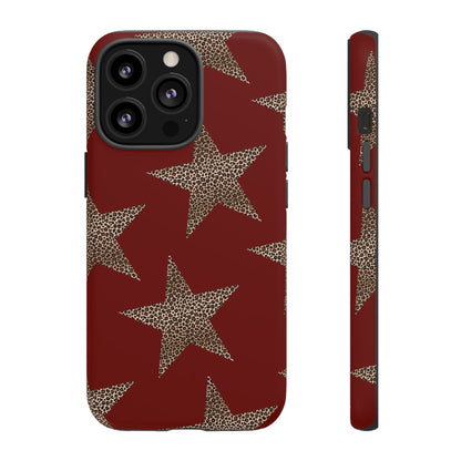 Leopard Star Luxe - Burgundy Edition | Aesthetic Coquette Phone Case for iPhone & Galaxy - JGUS