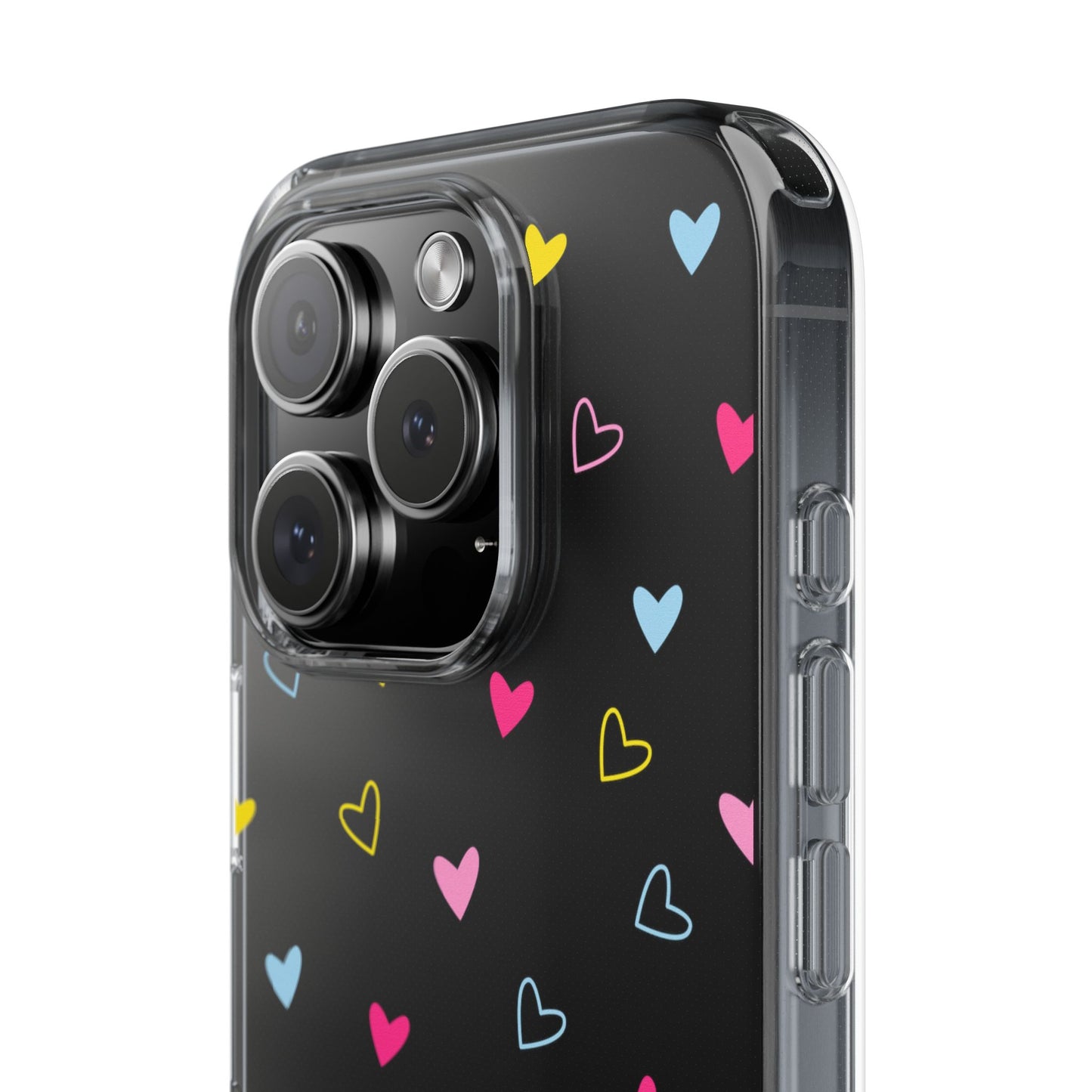 Transparent Heart Design Pattern Clear Phone Case