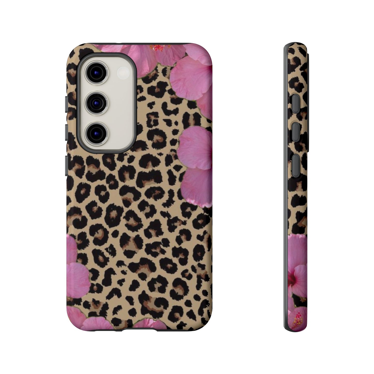 Leopard Bloom Pink Floral Phone Case – Trendy Animal Print Case for iPhone & Samsung