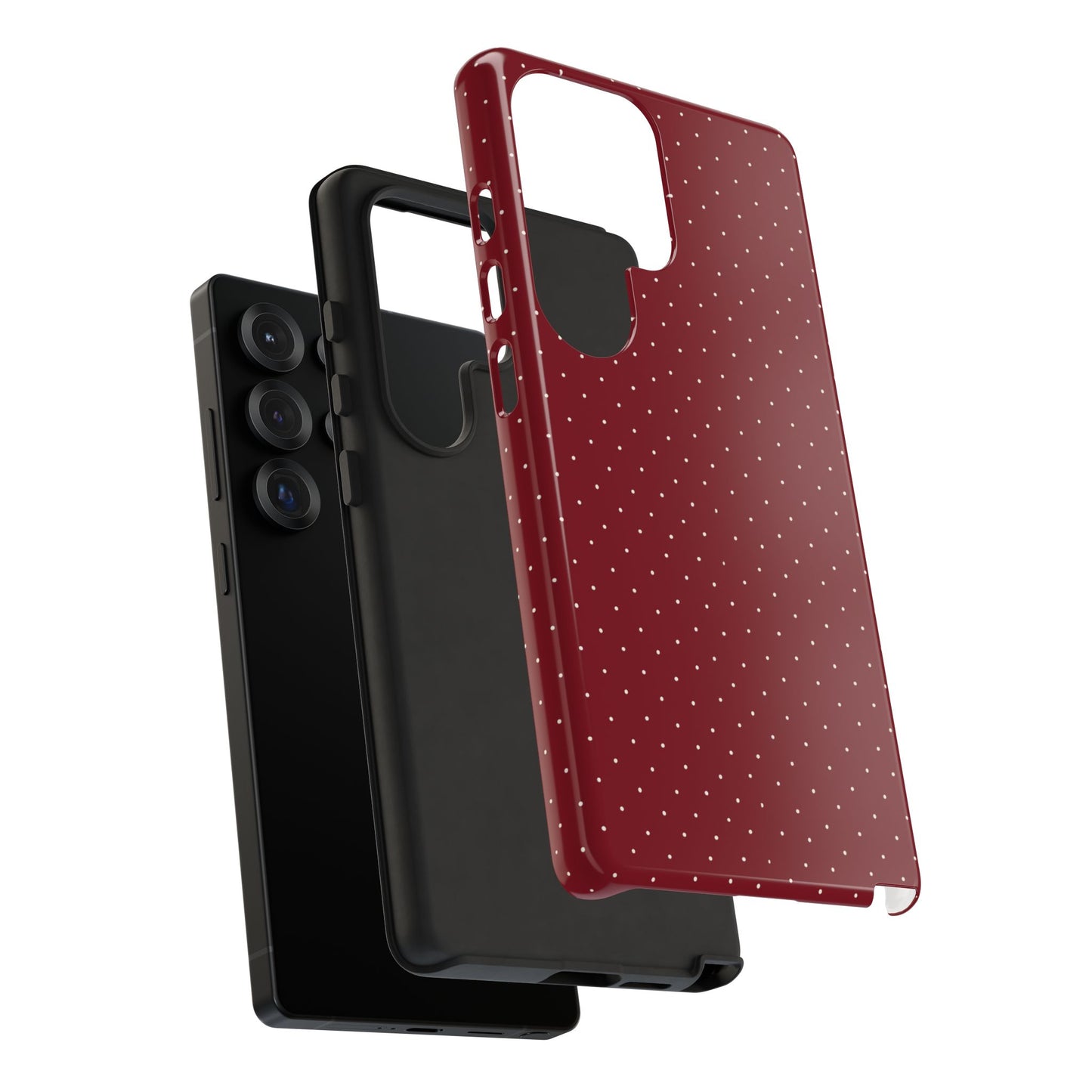 Burgundy  & White Dots Case - JGUS