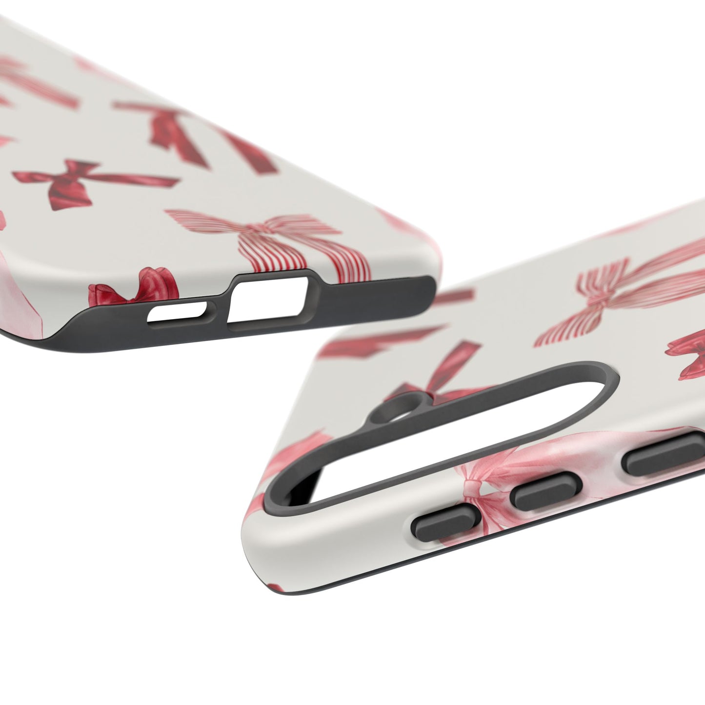Burgundy Chic Bow Design Phone Case - JGUS