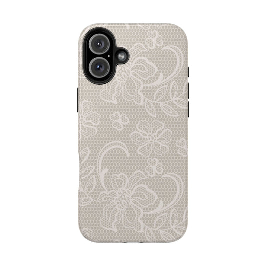 Vintage Floral Lace Phone Case – Aesthetic Protective Cover for iPhone & Samsung