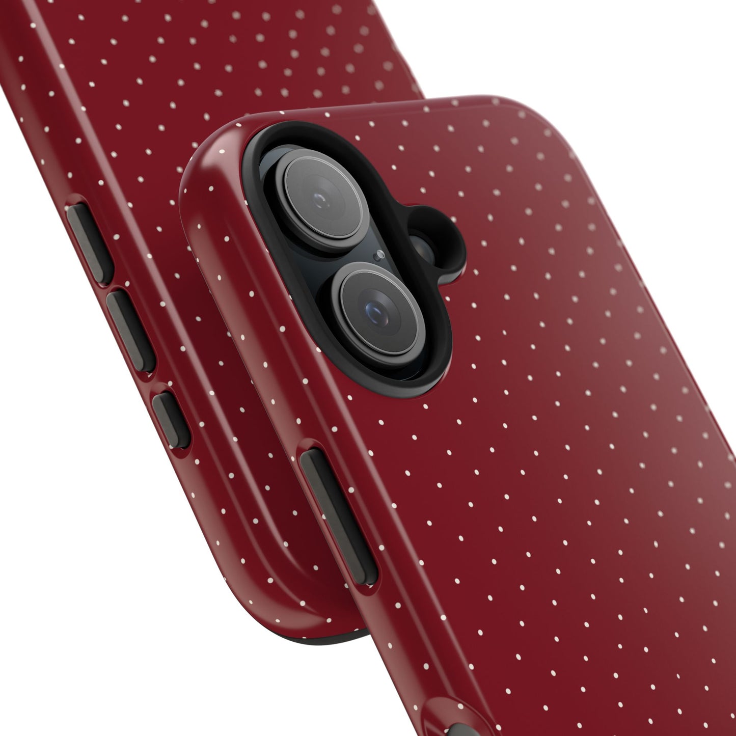 Burgundy  & White Dots Case