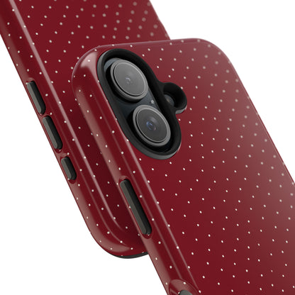 Burgundy  & White Dots Case