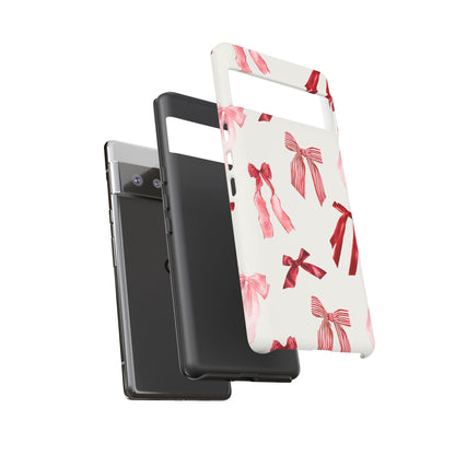 Burgundy Chic Bow Design Phone Case - JGUS