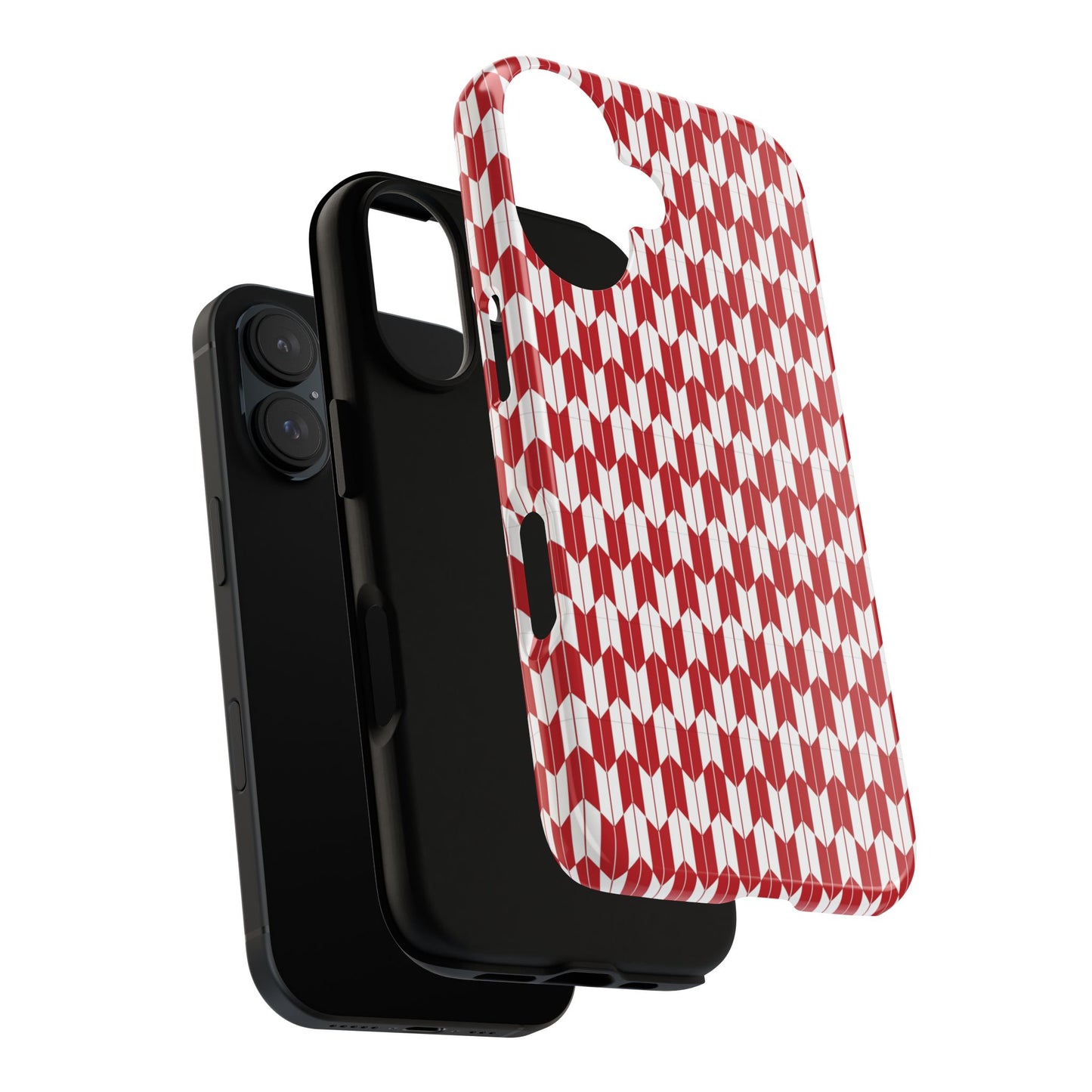 Red Geometric Phone Case for iPhone Samsung Pixel – Bold Pattern Aesthetic Modern Design - JGUS