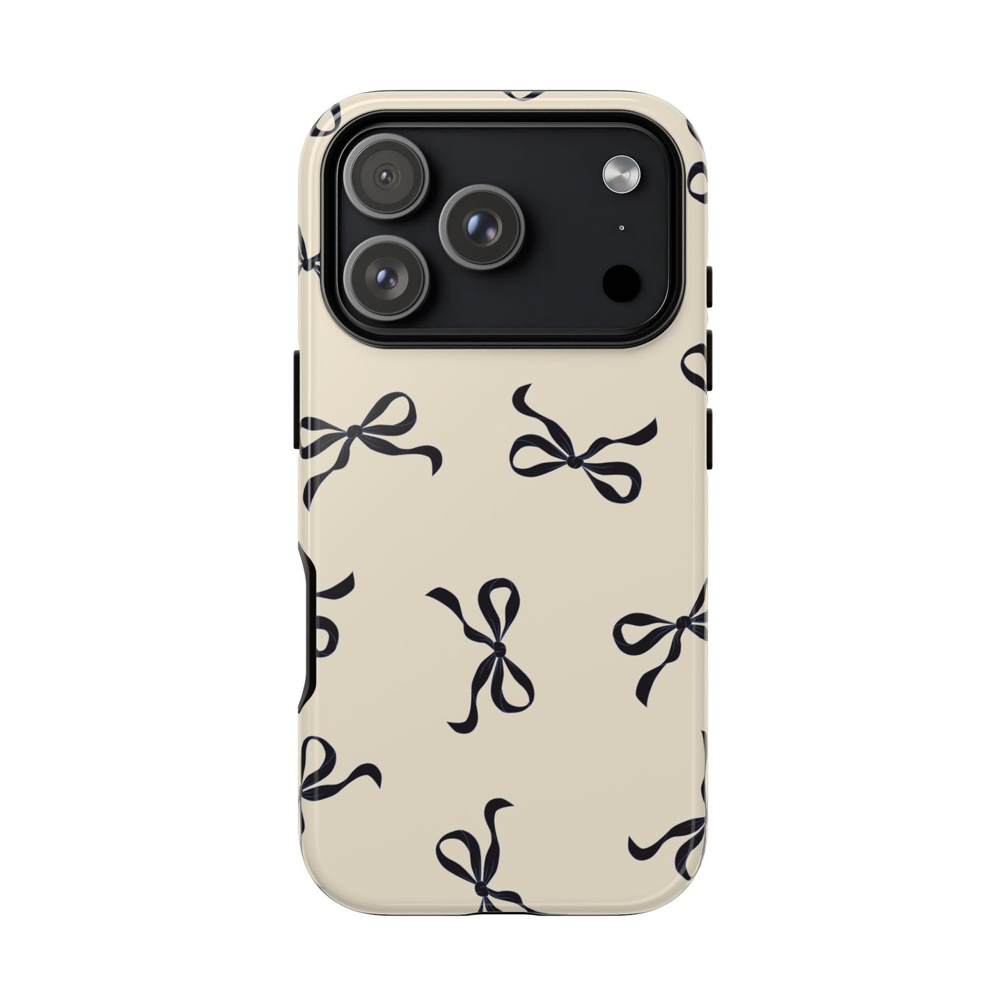 Beige and Black Bow Phone Case - JGUS