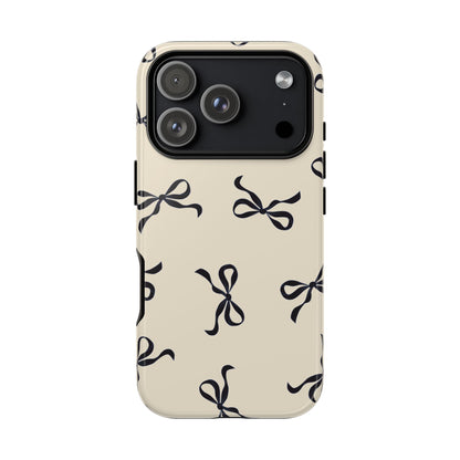 Beige and Black Bow Phone Case - JGUS