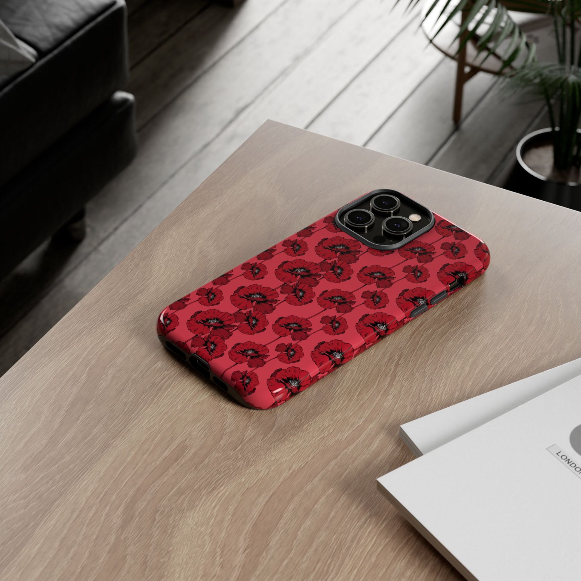 Red Poppy Phone Case for iPhone, Samsung & Google Pixel – Bold Floral Statement Aesthetic - JGUS