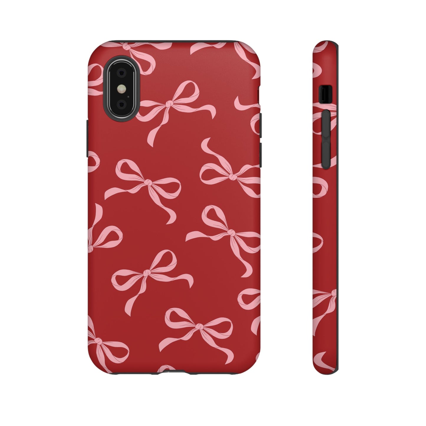 Pink Bows on Red Phone Case - JGUS