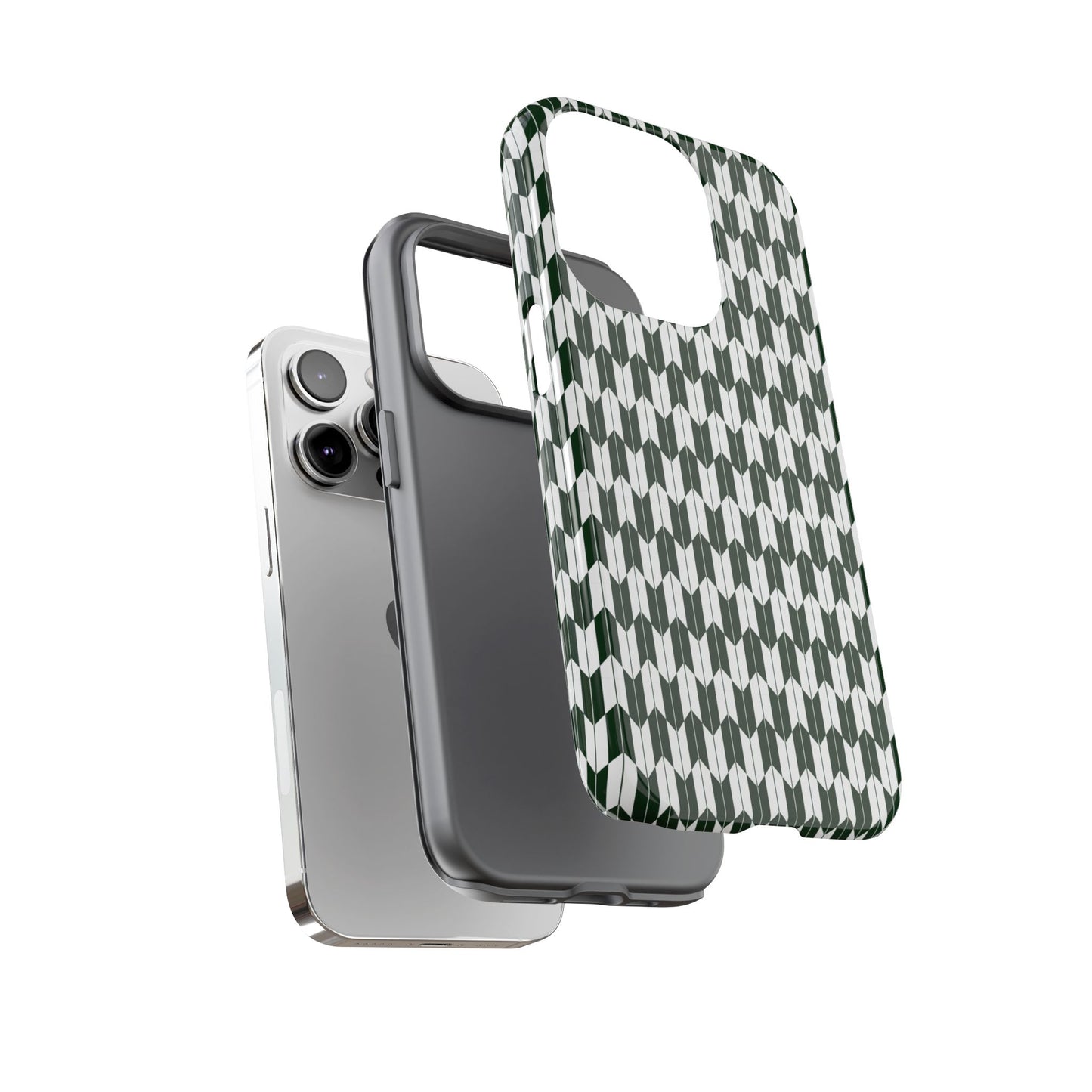 Green Harmony Geometric Phone Case – Durable, Slim, and MagSafe Compatible - JGUS