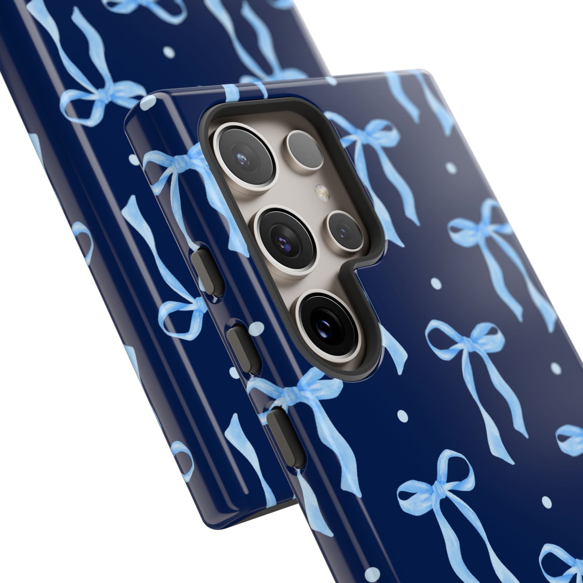 Bows & Blues Phone Case – Aesthetic Ribbon Print | Fits iPhone & Samsung - JGUS