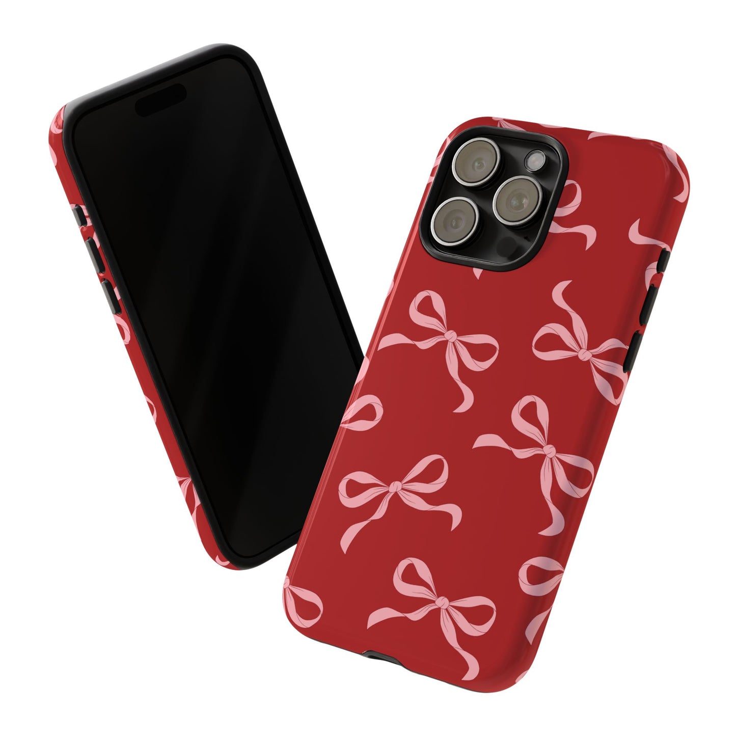 Pink Bows on Red Phone Case - JGUS