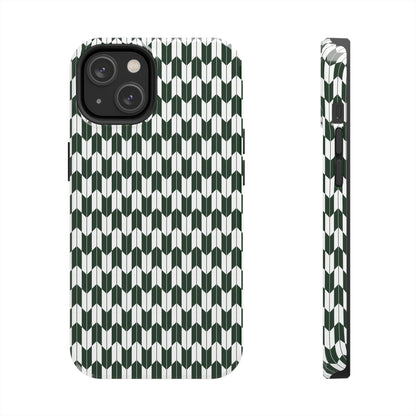 Green Harmony Geometric Phone Case – Durable, Slim, and MagSafe Compatible