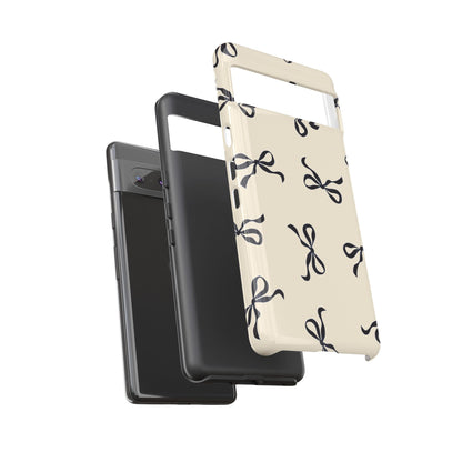 Beige and Black Bow Phone Case - JGUS