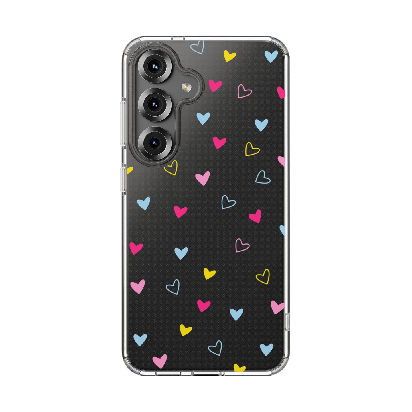 Transparent Heart Design Pattern Clear Phone Case